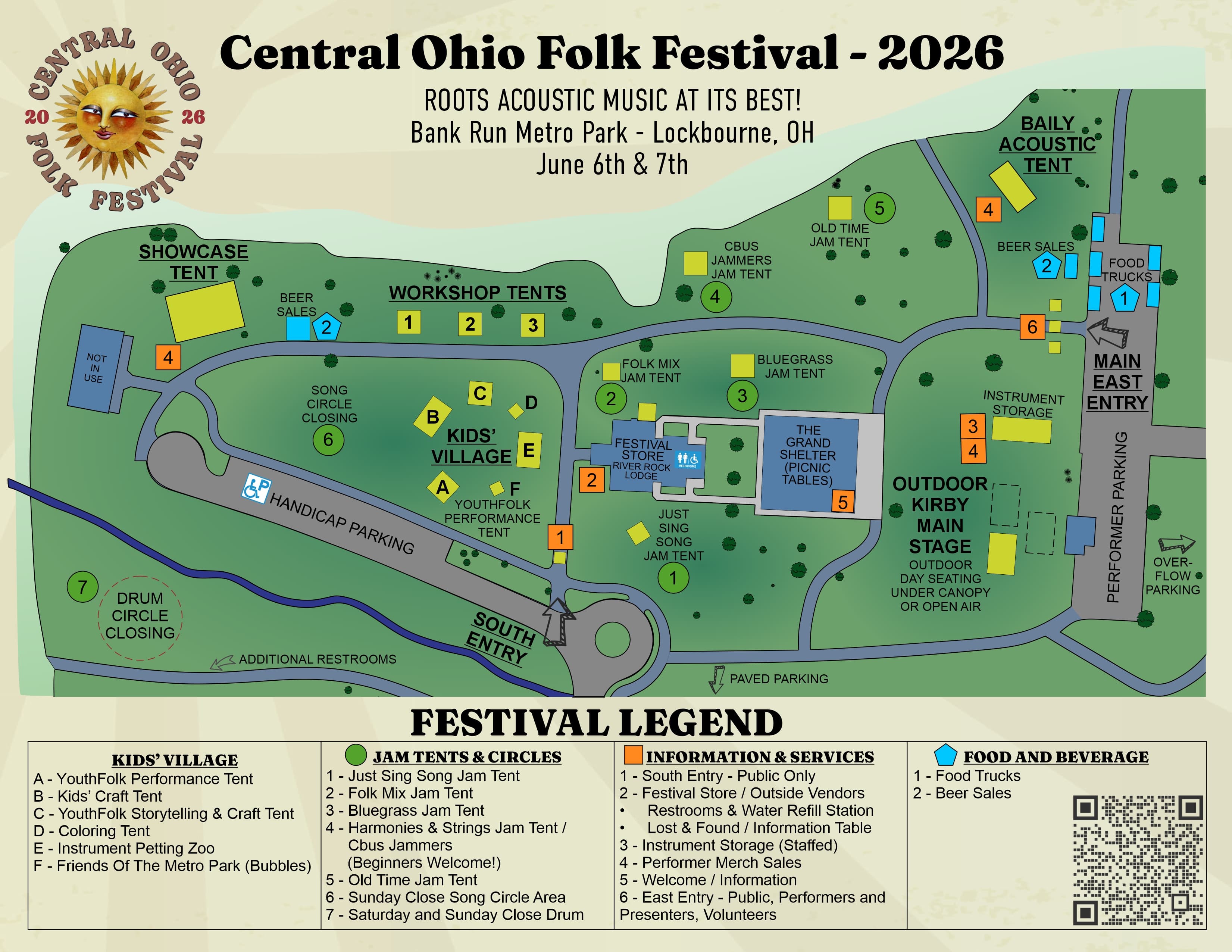 2026 Central Ohio Folk Festival site map